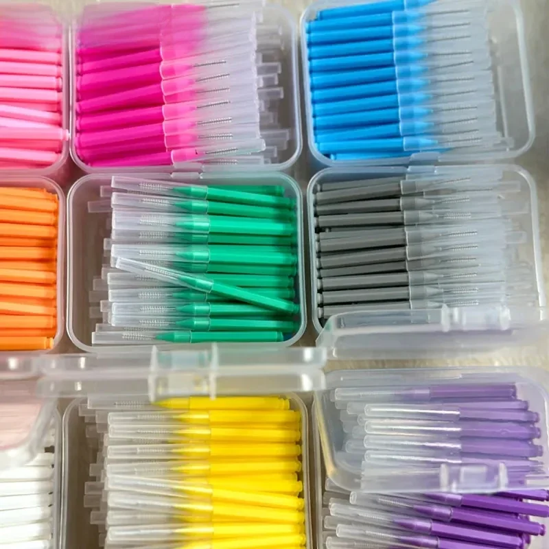 30/60/120 pièces brosses interdentaires soins de santé brosse dentaire nettoyants interdentaires brosse à dents dentaires orthodontique outil d'hygiène buccale