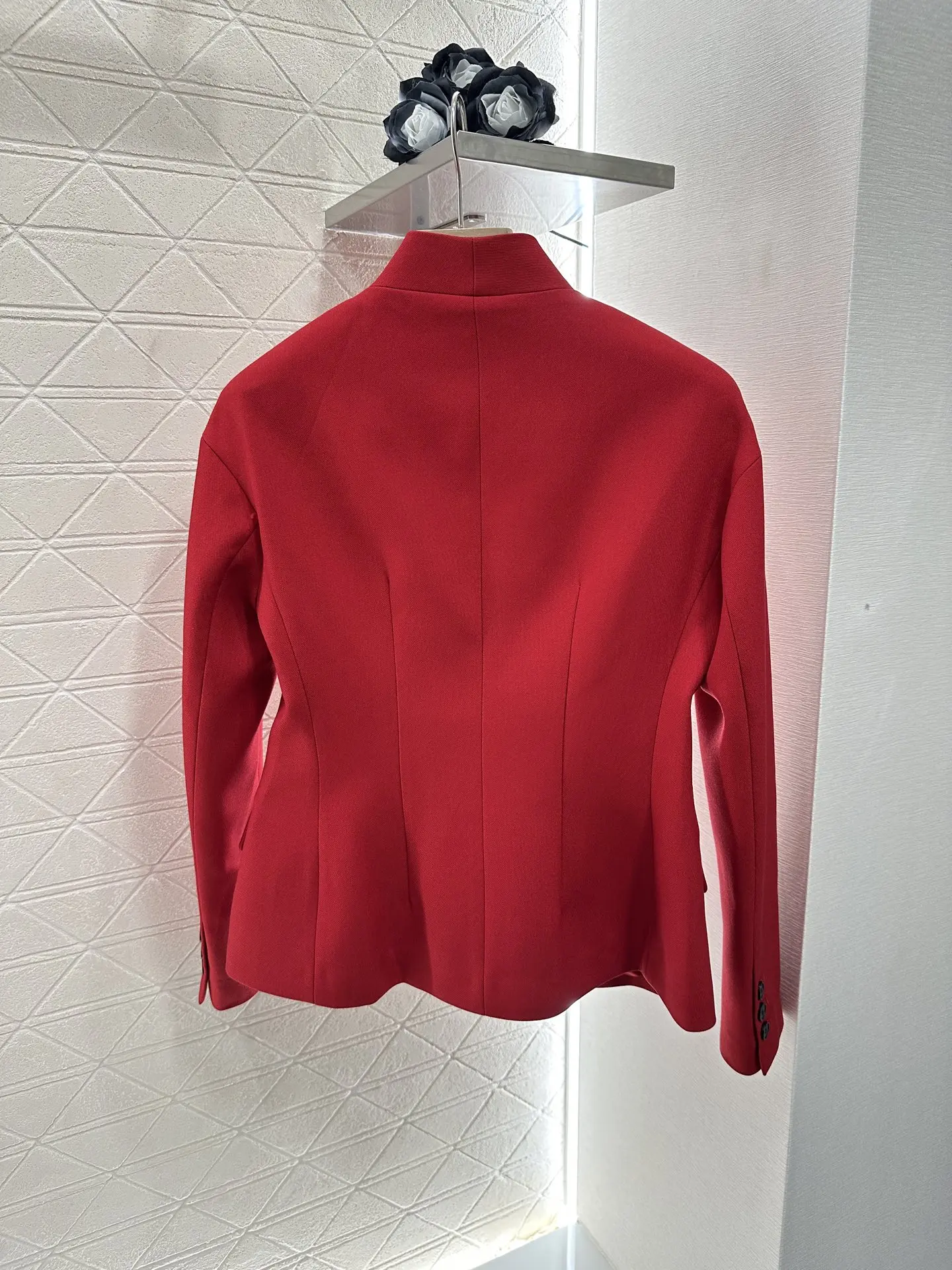 

2025 New Belt Brooch Silhouette Coat Custom Rayon Material Cocoon Shape Drop Shoulder Shoulder Sleeve Design