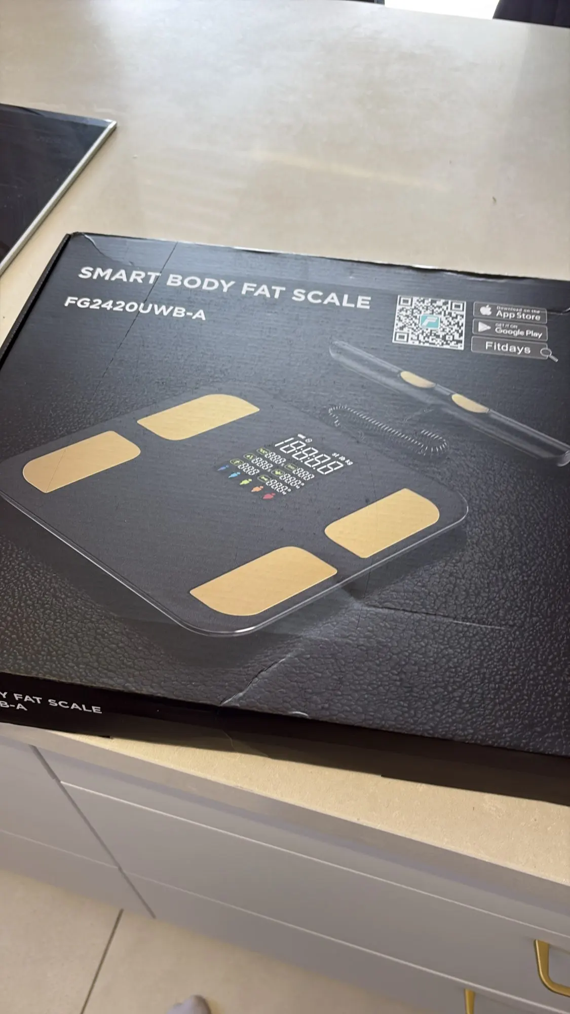 Smart Body Composition Scale with Handheld Sensor – 1.5 m Spiral Cable | Fitness & Health Tracker