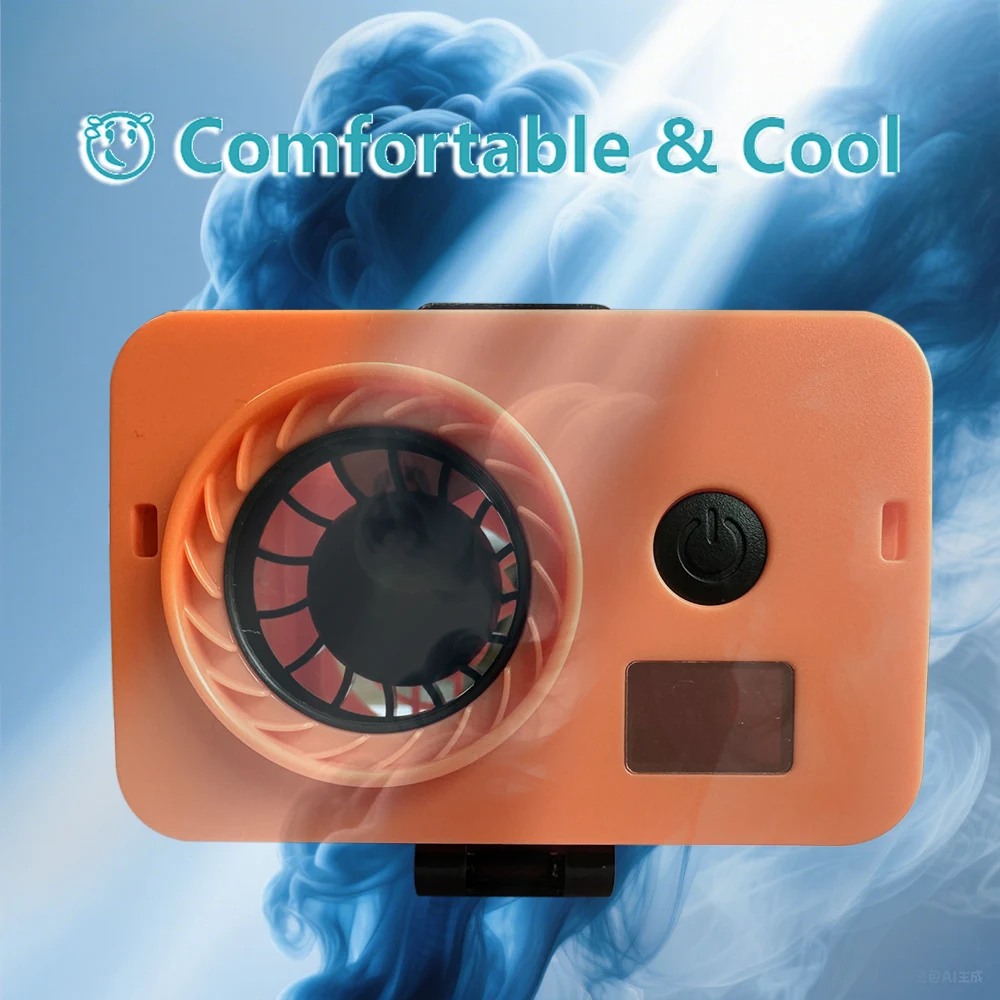 Portable WaistFan Stepless Speed Control 6000mAh USB Rechargeable Fan with LED Flashlight Wearable Neck Desk Clip Fan Power Bank