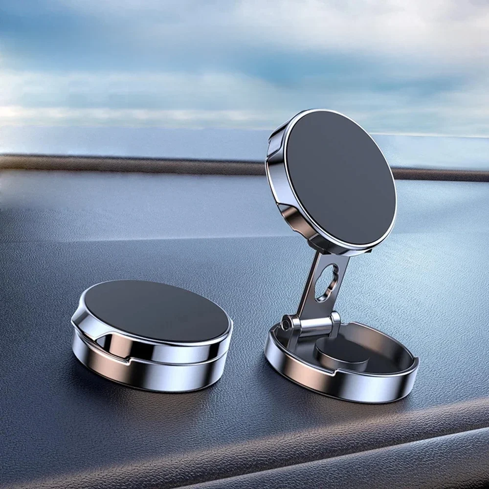 Support de téléphone portable 2026, support magnétique puissant pour voiture 720 ° Support de support rond pliable pour supports de montage de téléphones universels dans la voiture