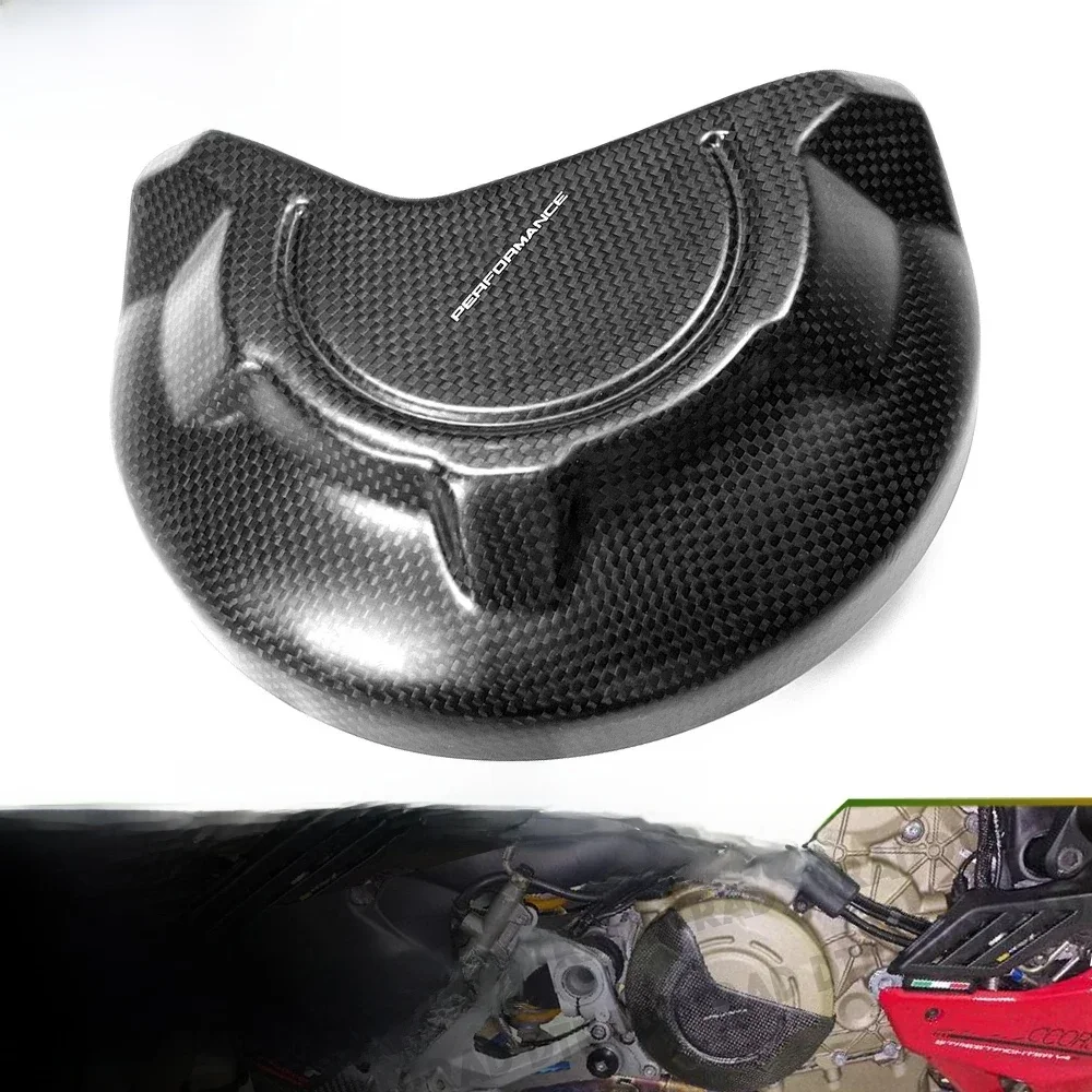 Couvercle d'Embrayage en Fibre de Carbone, Accessoires de Moto pour DUCATI Diavel V4 2023 Streetjean V4S 2020-2022 Multilm V4 2021-2023