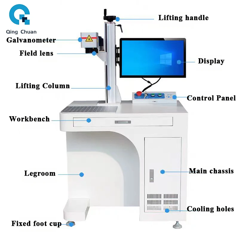 Laser Marking Machine 20W Metal Stainless Steel Plastic Hardware Nameplate Coding Lettering Engraving Machine