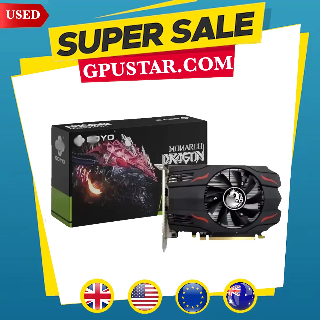 USED 2024 SOYO Graphics Card AMD GPU Radeon RX 550 4G GDDR5 128Bit 14nm Computer PC RX550 PCI-E 3.0 Gaming Video Cards Full New