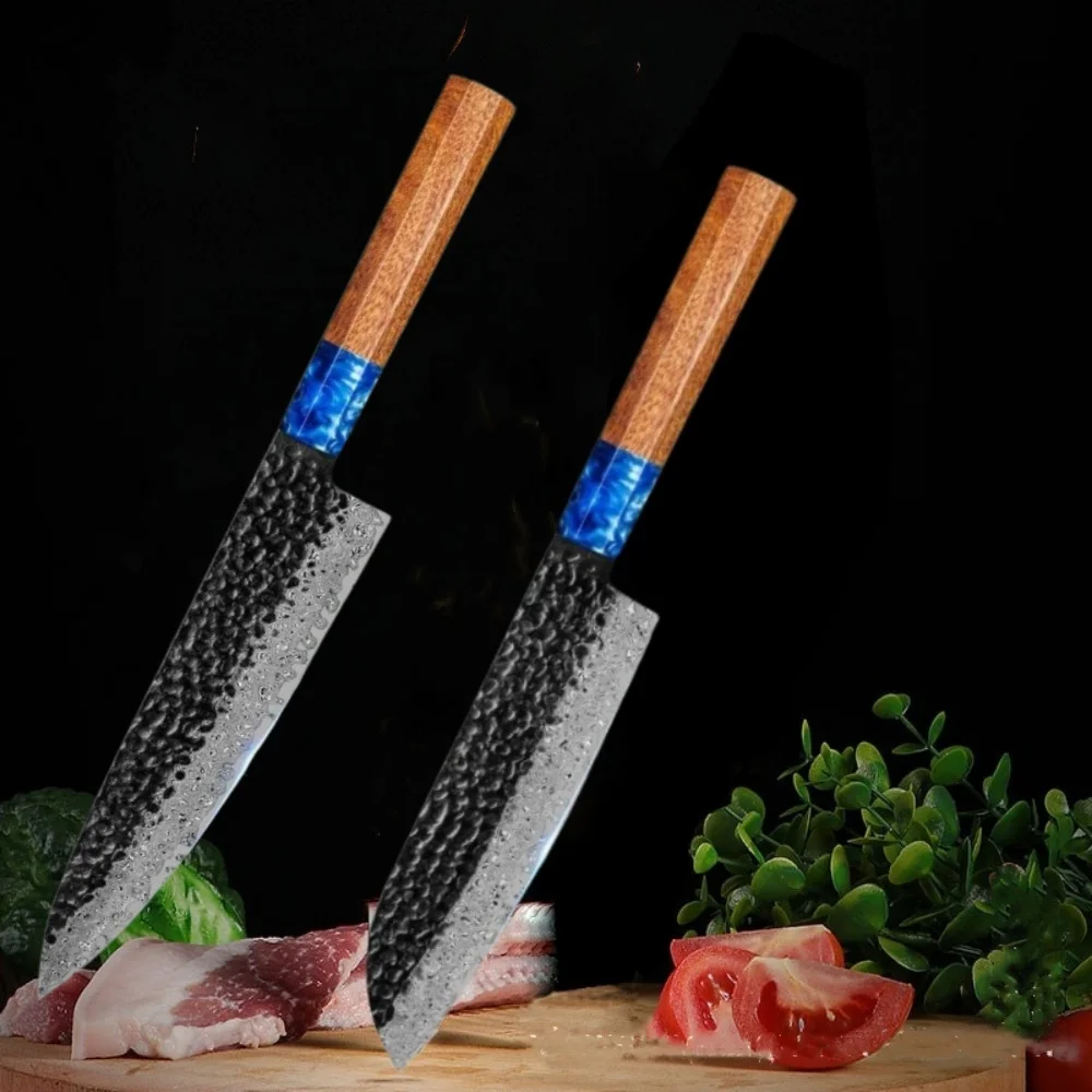 Damascus Steel Knife Set Of Two, One 8.1