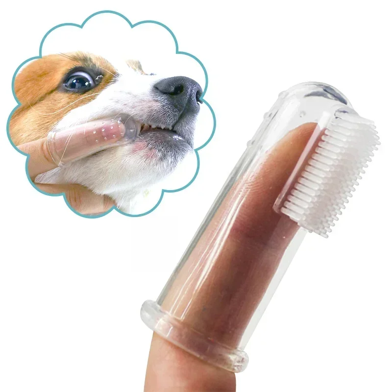 Super Soft Finger Pet Toothbrush, Teddy Dog Brush, Mau hálito e tártaro dentes Care Tool, Cão e gato