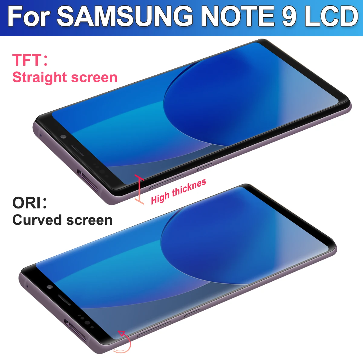 Display TFT per Samsung Note 9 Display LCD Touch Screen Digitizer Sostituzione per Note9 N960 SM-N960F Schermo con cornice