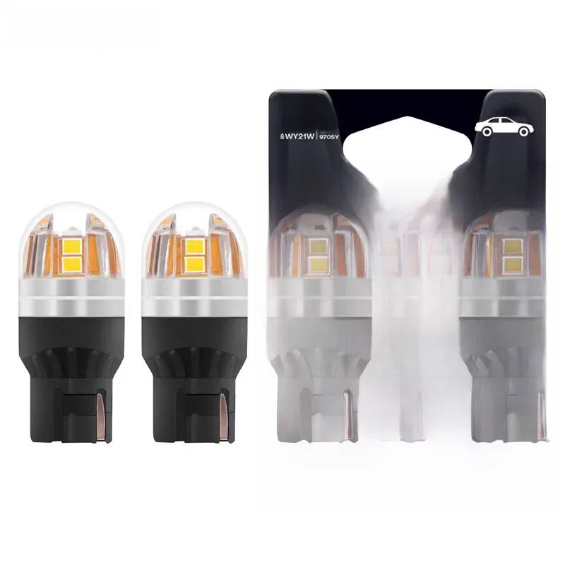 OSRAM LED T20 WY21W 7440 Yellow Amber Turn Signal Light LEDriving SL Advance Car Upgarde LED Tail Lamp Brake Fog Bulb 9705Y, 2x