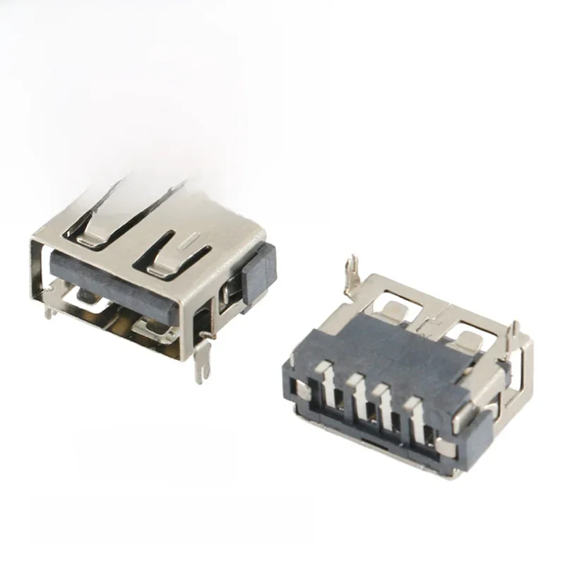 10 sztuk/partia typu A kobieta USB 2.0 krótki korpus 4 Pin 2 stopy 90 wkładka bezpośredniego ładowania danych gniazdo wtykowe łącze typu jack drutu — zdjęcie 2