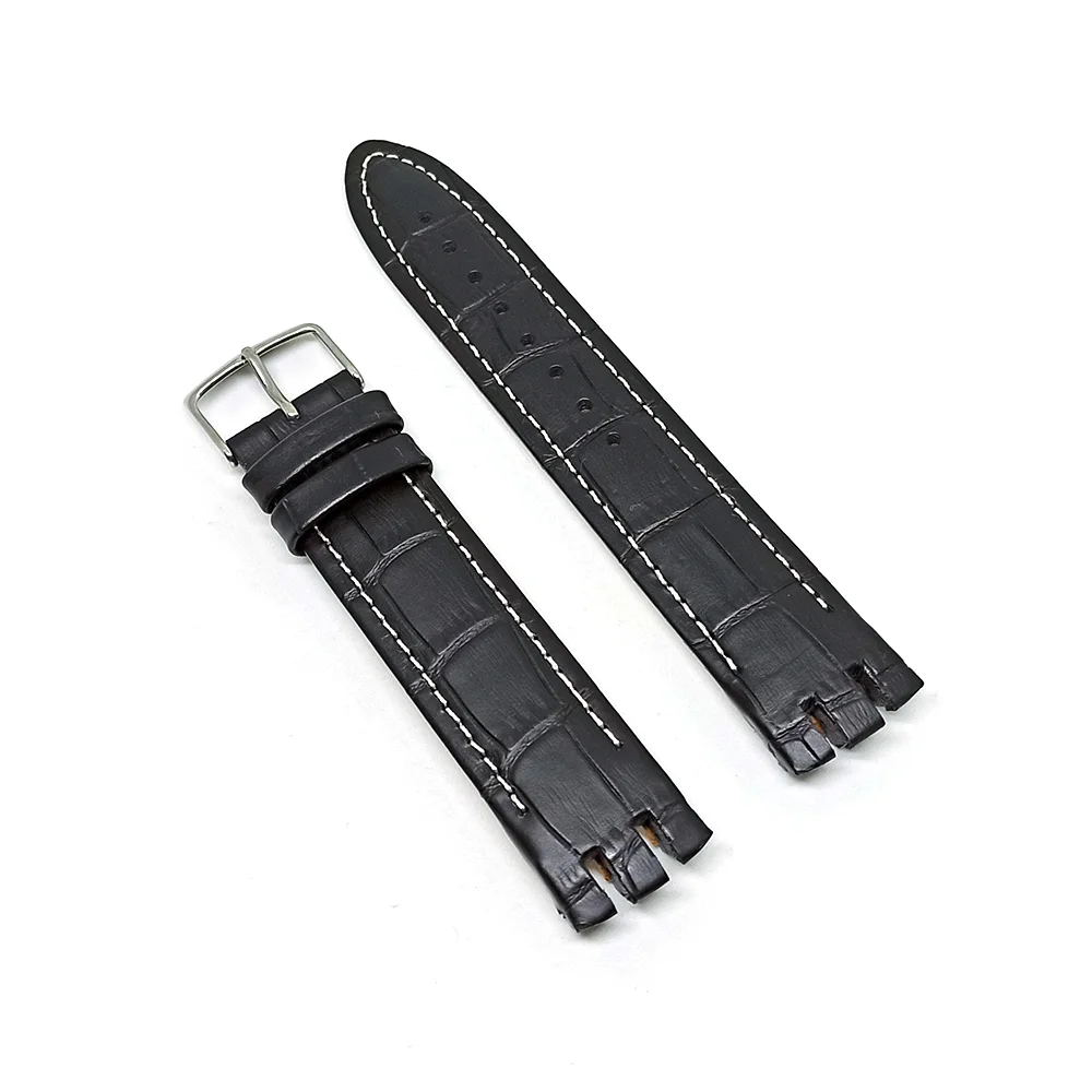 Swatch Irony New Big YTS400 , YTS401 , YTS402 , YTS403 , YTS409 , YTS713 , YTB400 20mm Black Genuine Leather Watch Band Strap