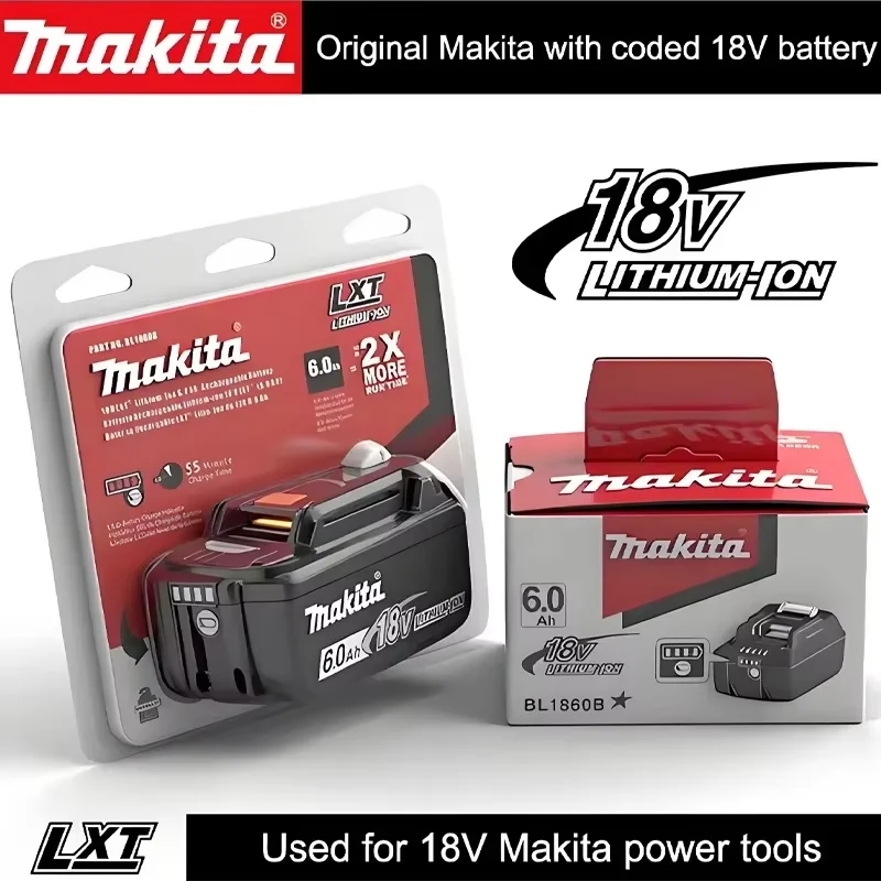 Batteria ricaricabile agli ioni di litio originale Makita 18V 6000mAh, batterie di ricambio 18V BL1860 BL1830 BL1850 BL1860B
