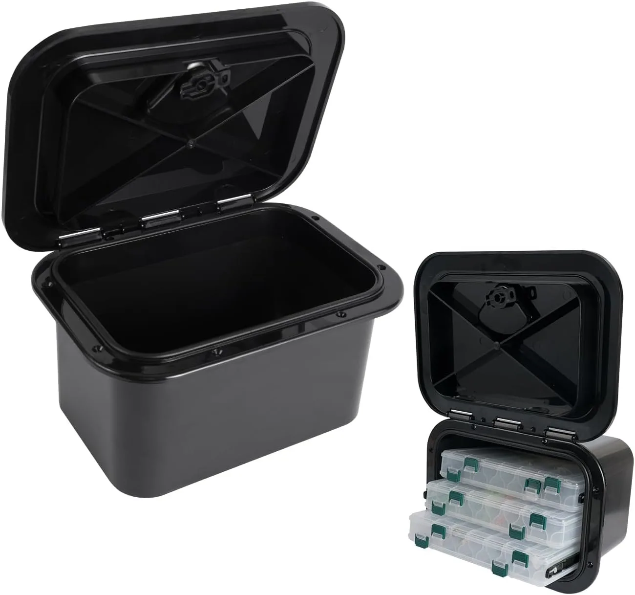 

Marine Deck Storage Box Portable Organizer Multipurpose Container Boat Hatch 10.63"×14.76" Rectangle Boat Hatch & Lid