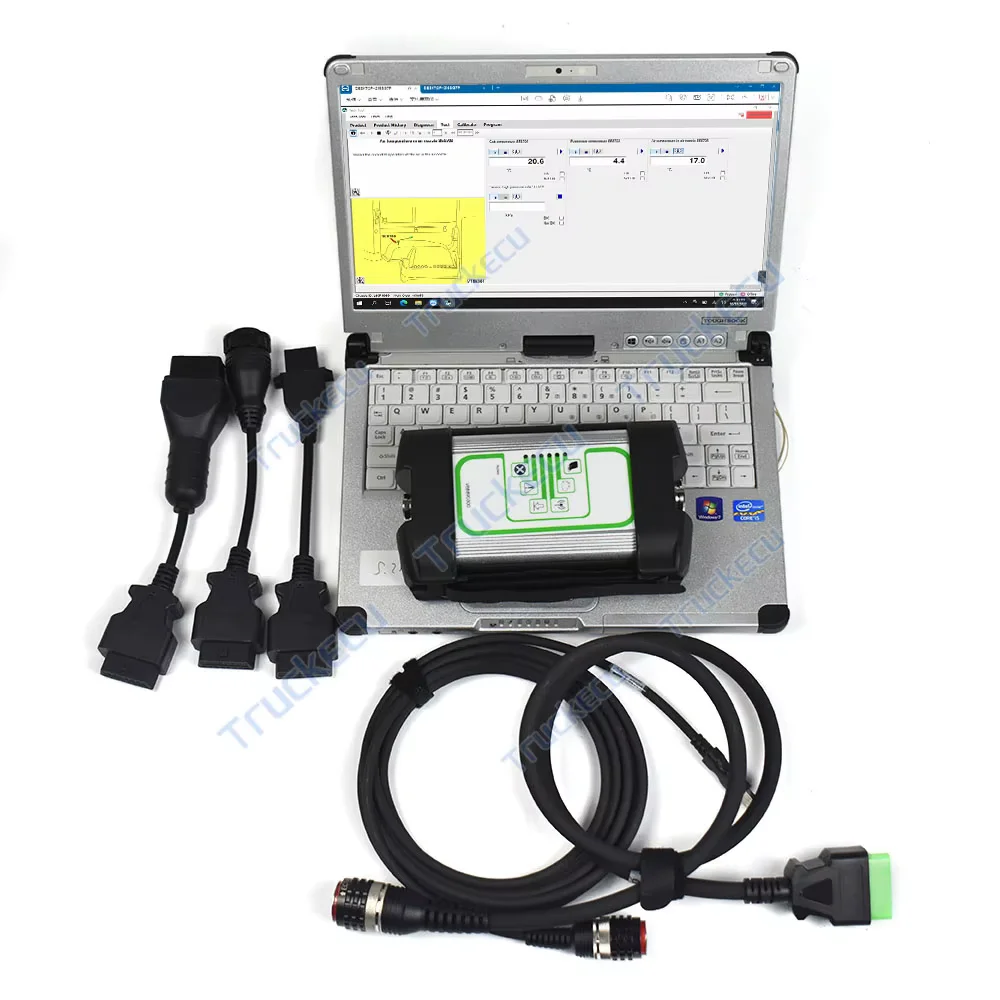 

C2 laptop for Vocom 88890300 VCADS truck excavator loader Van diesel engine diagnostic scanner tool ptt APCI premium tech tool