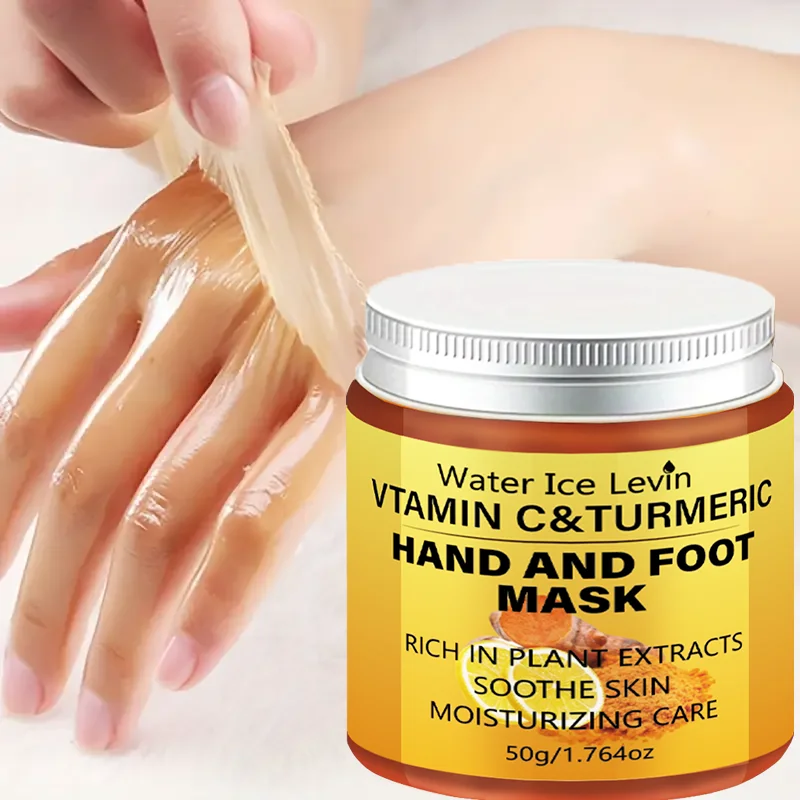 Water Ice Levin Vitamin C Turmeric Hand Foot Mask Natural Plant Extract Soothing Moisturizing Firming Skin Care Mask 50g