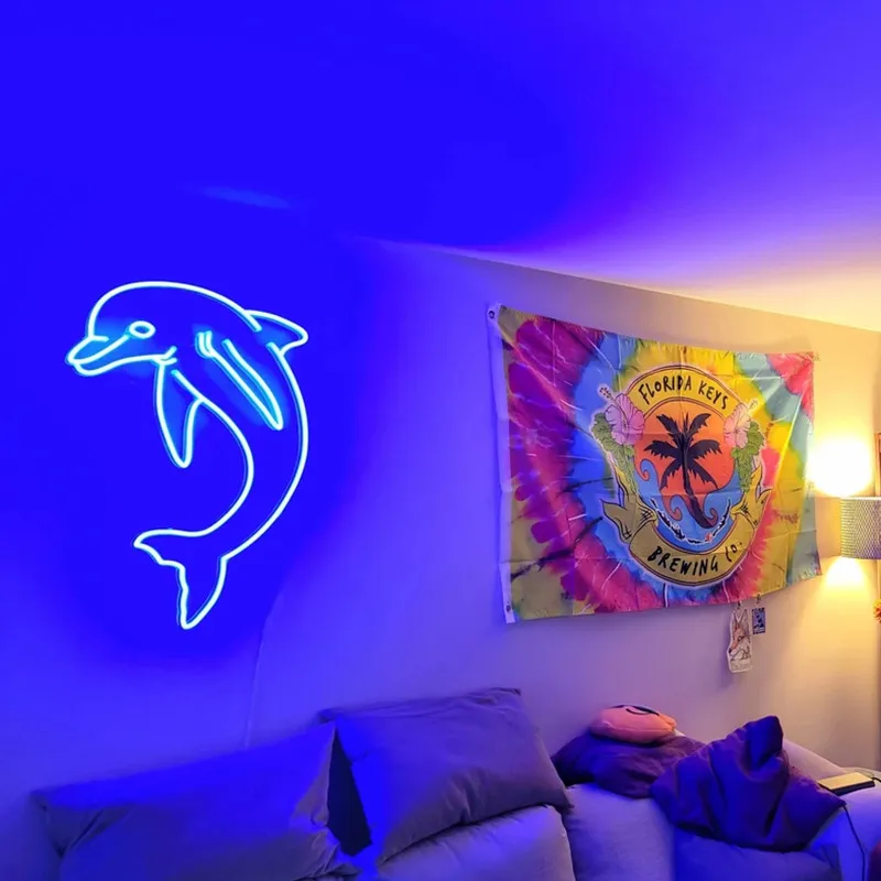 

Dolphin Neon Sign, Custom Sea Animals Led Sign, Dolphin Neon Lights, Sea Animals Wall Decorative Lamp, Aquarium Home Decor