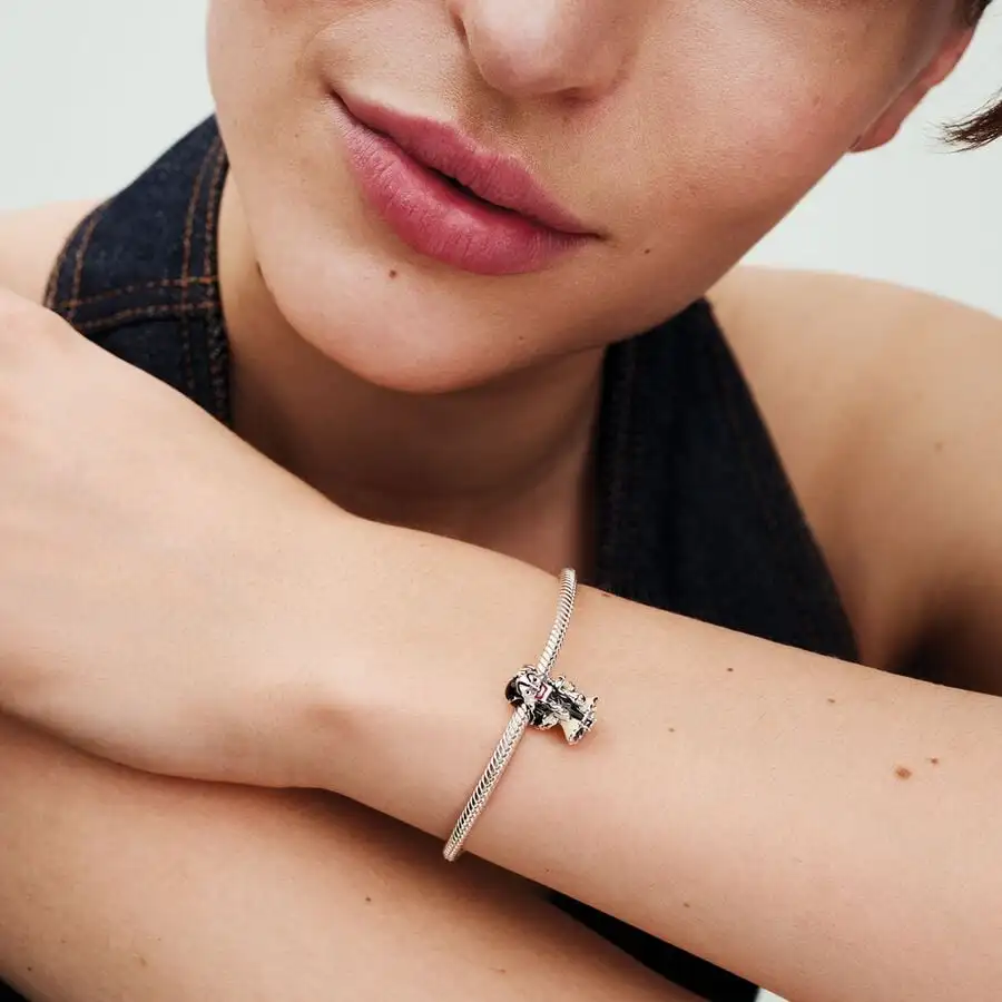 925 الفضة ديزني متنوعة دونالد داك ميني غرزة قلادة الخرز مناسبة للنساء قلادة سوار DIY