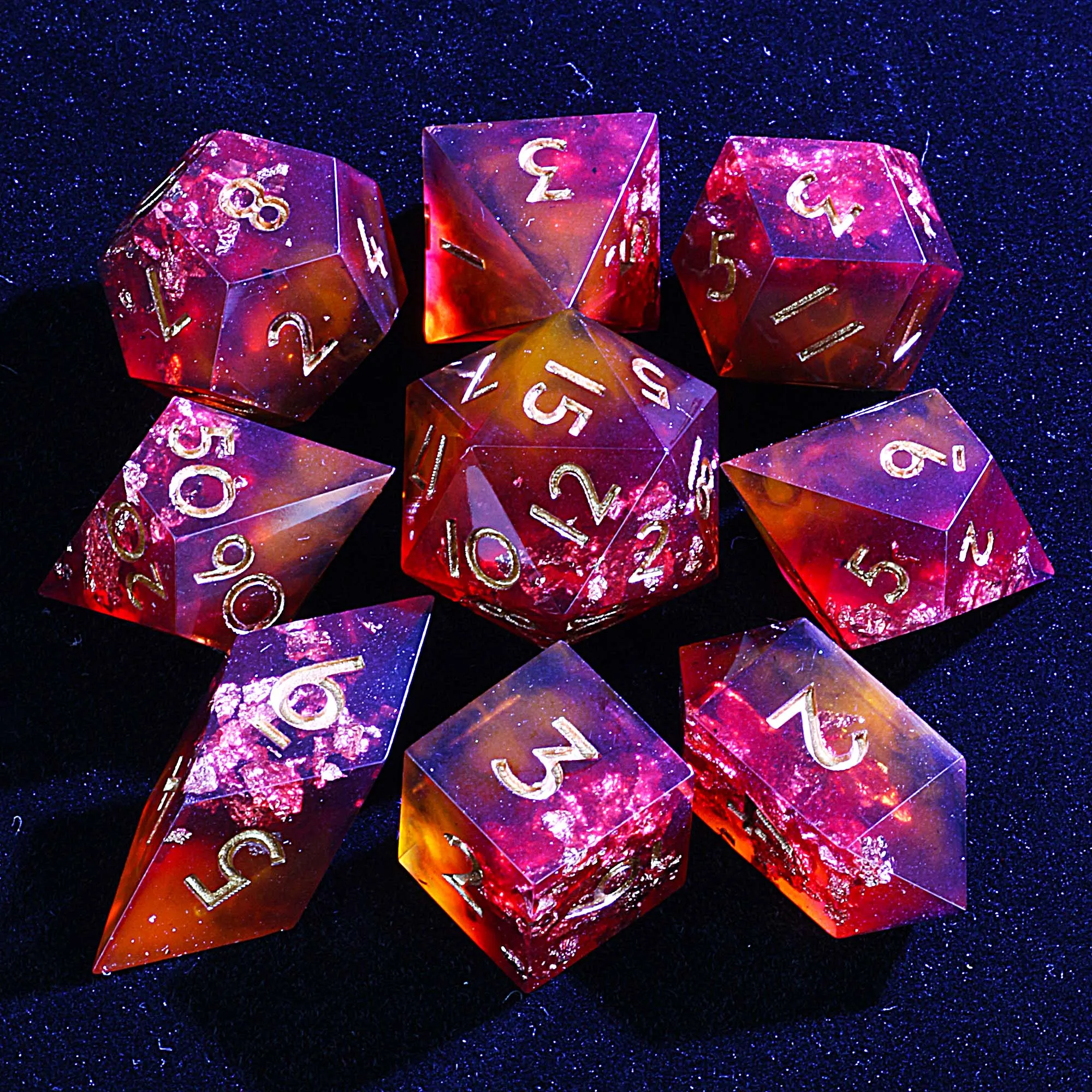 

9 Polyhedral DD Dice Sets Blood of Fallen God
