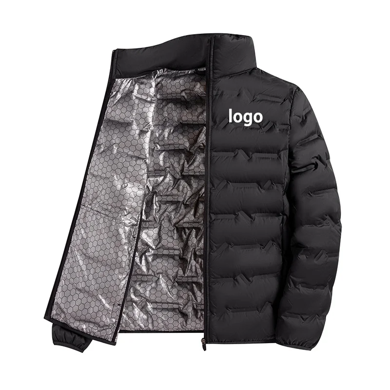 

Custom Logo Men‘s Jacket Graphene Self-warming Down Jacket Men Solid Windproof Pleated Down Jackets Stand Collar Classic Warm