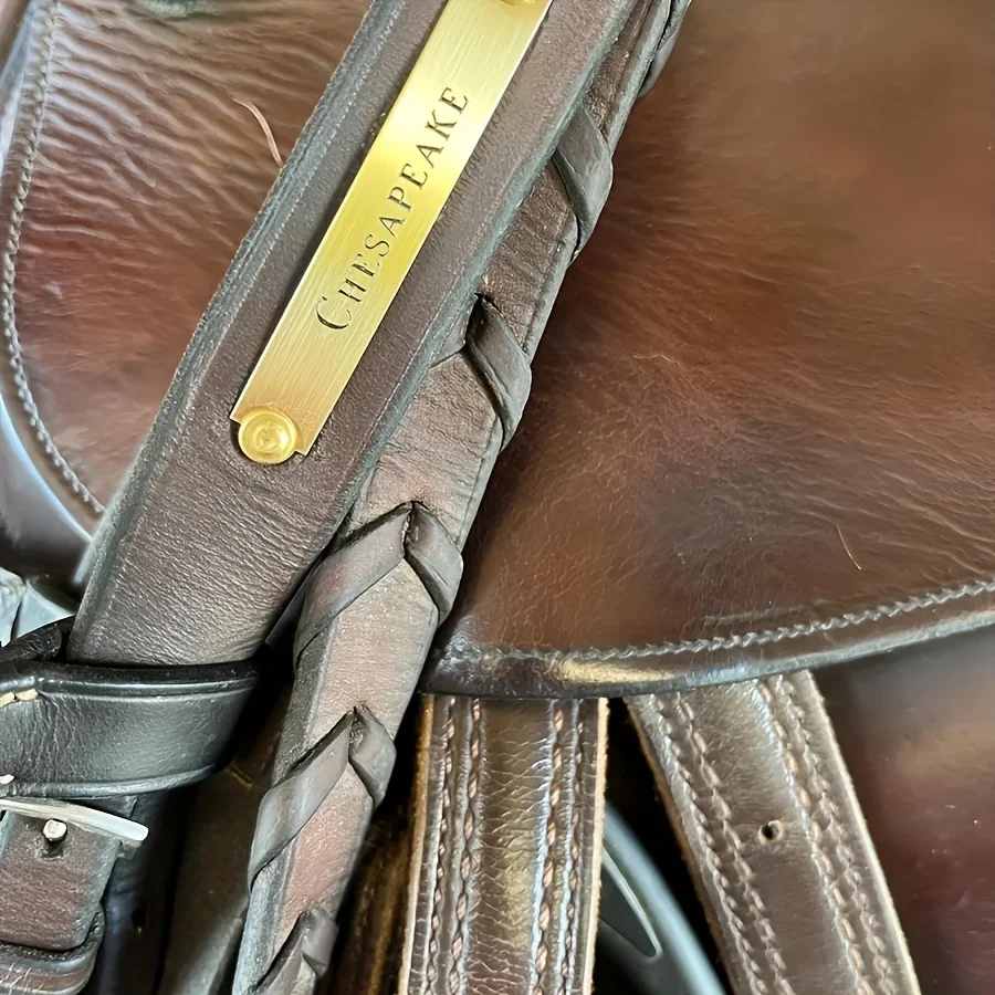 Customized Stainless Steel Laser-Engraved Nameplate |   Personalized Saddle/Horse Tack Name Tag |   Laser-Engraved Cycling Gear Accessories |   Unique Equestrian Gifts view 4