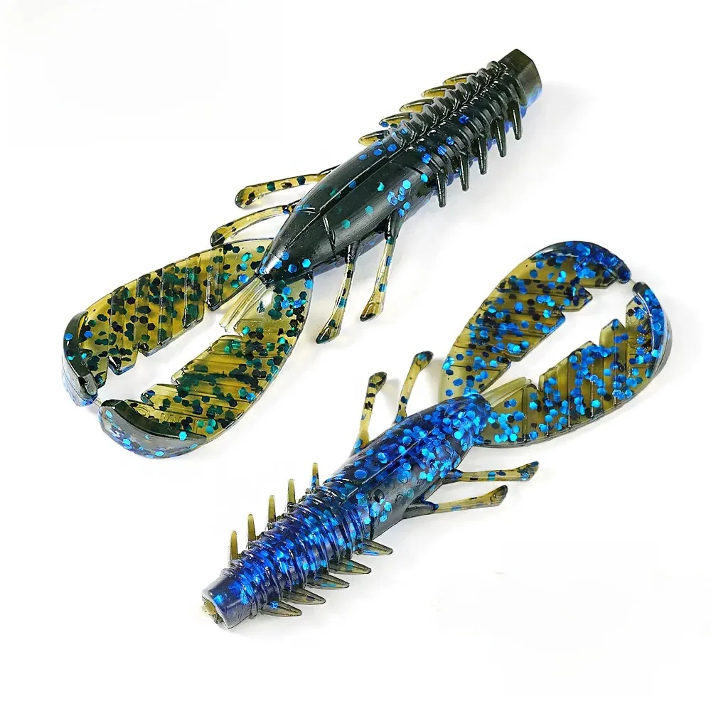 SUNMILESUNMILE 8 Stück 75 mm 2,95 Zoll Craw Baits Floating Shrimp Softbait Soft Lure Wobbler Bass Baits Künstliche Pesca