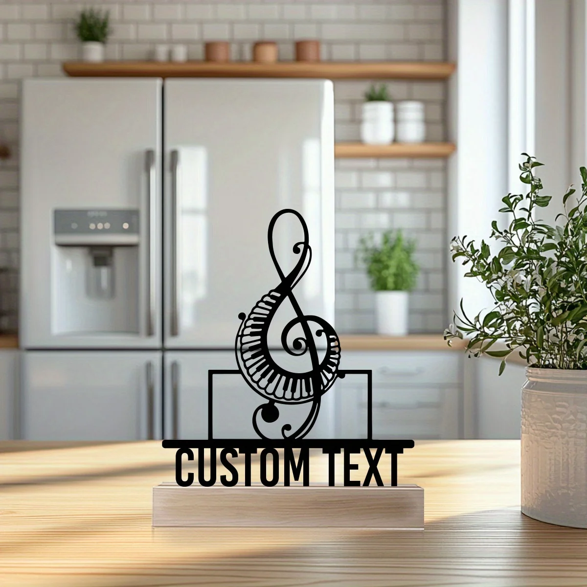 Music Teacher Custom Nameplate Metal Wood Treble Clef Design Personalized Desk Classroom New Job Themed Gift
