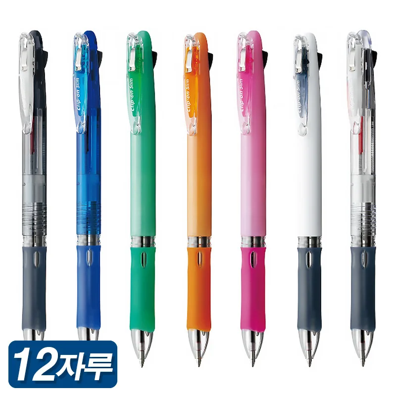 Zebra Clip-on Slim 2C Multi Pen 1 Ta 12 Sit B2A5 0.7mm Knock Ball Pen ZEBRA Clip-on slim 2 color type knock style 12ea