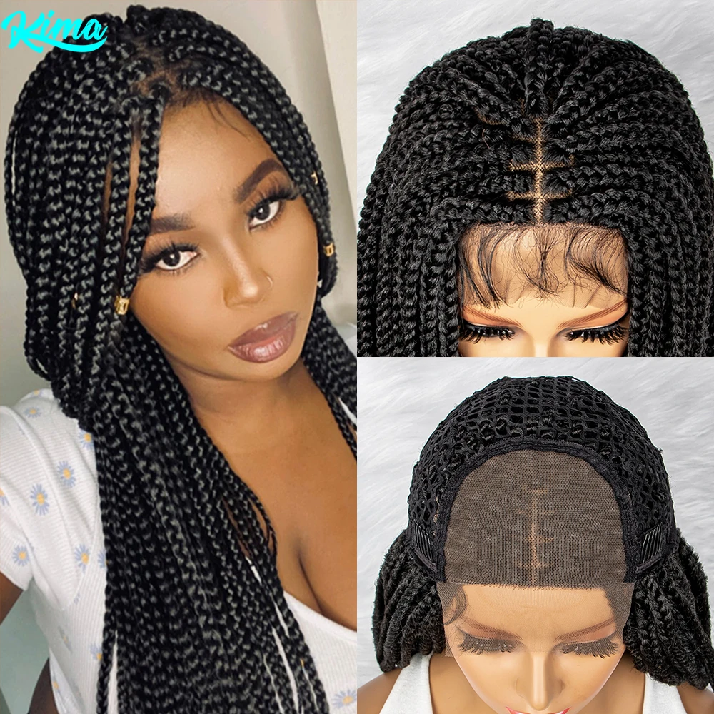 

Synthetic Lace Front Wig Braided Wigs For Black Women Braids 30 Inches Braiding Hair Braids Wigs 4x4 Lace Box Braid Wigs