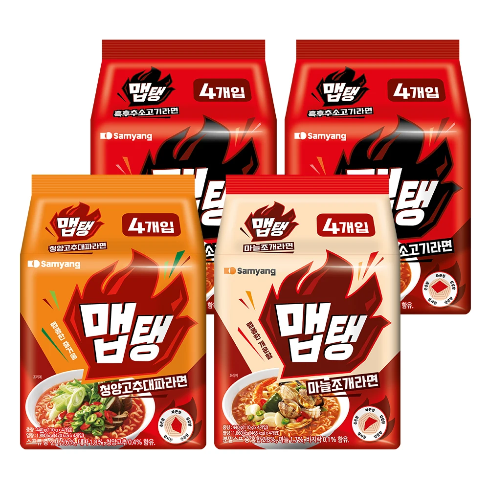 قناع فم فلفل أسود من طعام Samyang ، إذا كان لحمًا ، g x 8 ، Cheongyang Chili ، gx 4