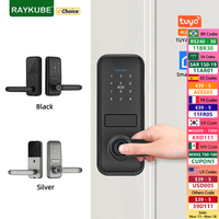 RAYKUBE P13 Smart Biometric Fingerprint Door Lock Electronic Door Lock Tuya/Smartlife App Set Fingerprint/ Password/ Card Unlock