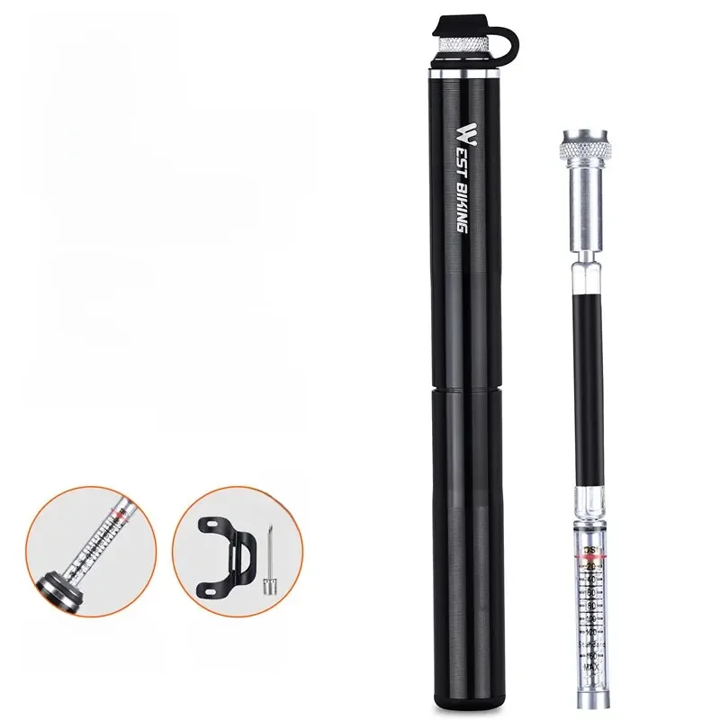 AliExpress West Biking WEST BIKING Bicycle Pump With Pressure Gauge 160PSI Road MTB Cycling Pump Presta Schrader Hose Tire Air Inflator Accessories