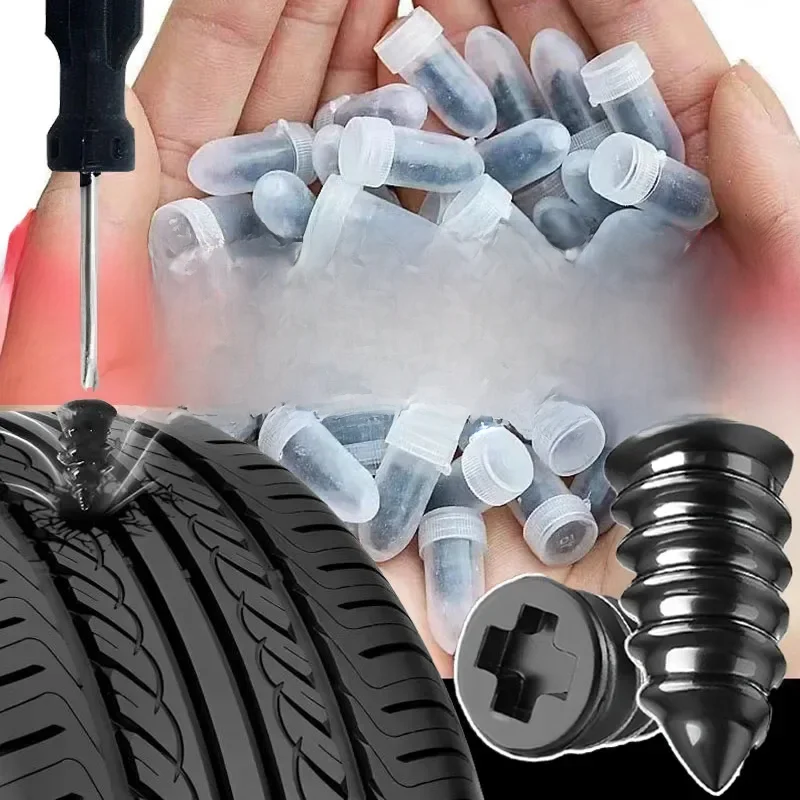 Car Vacuum Tyre Repair Neil 500/10Pcs Truck Motorcycle Scooter Rubber Tire Puncture Repair Set Glue Repair Tire Film Rubber Nail