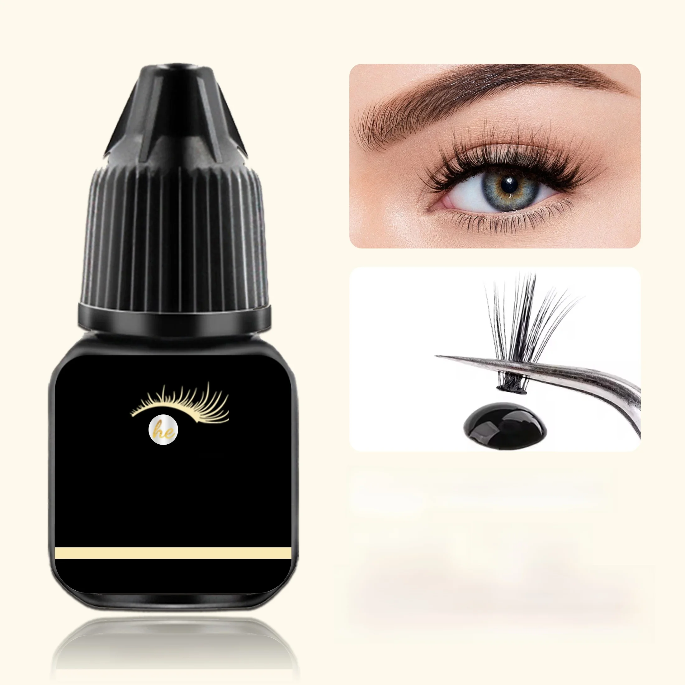 DIY 5 ml Sneldrogende Sterke Valse Wimper Extension Lijm Lijm Retentie 7-14 dagen Lage Geur Nertsen wimper Lijm thuis - afbeelding 2