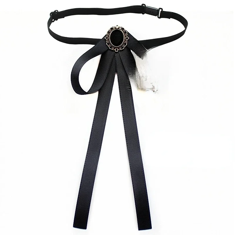 Petit nœud papillon pour femmes et filles, col de chemise blanc, fleur, Style collège britannique coréen, mode, épingles à nœud papillon en ruban faites à la main