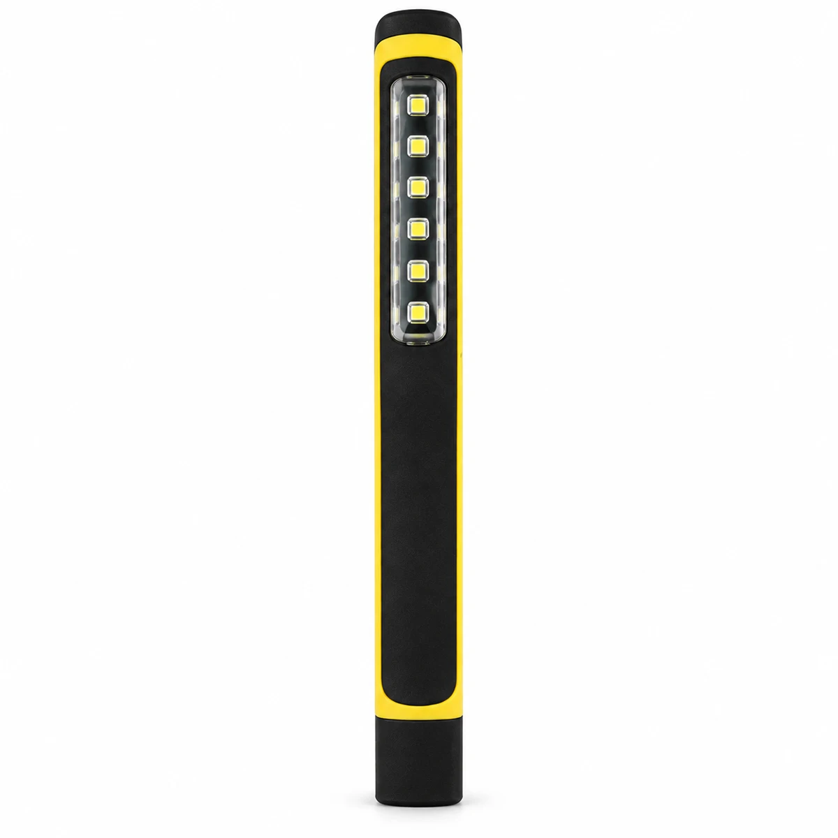 Multifunctionele werklamp met 6 LED-lampen + 1 LED-lamp, inclusief clip en magneet, en een zaklamp die werkt op 3 AAA-batterijen, ideaal voor gebruik in de werkplaats, garage of thuis.