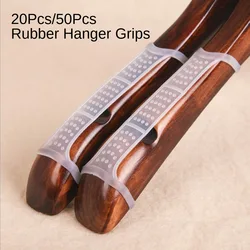 20/50Pcs Rubber Hanger Grips Anti Slip Clear Clothes Hanging Clothes Gripper Clothing Hanger Strips for Home Bathroom