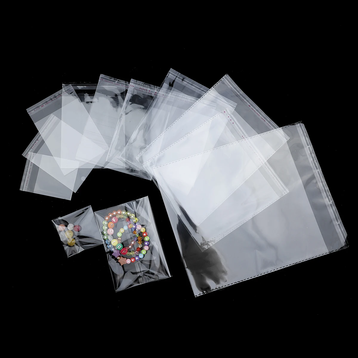 200pcs Transparent Self Sealing Plastic Bag OPP Bag Plastic Storage Bag For Jewelry Display Packaging