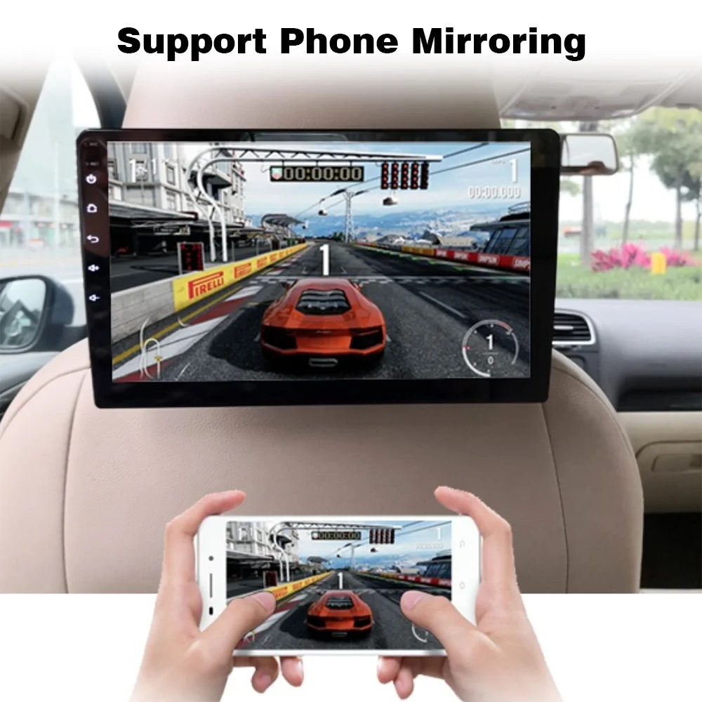 10 Inch Car Monitor Screen For Car TV Automotive Multiemedia Touch Screen Android 13 Portable Headrest With Monitor Mp5 BT WiFi