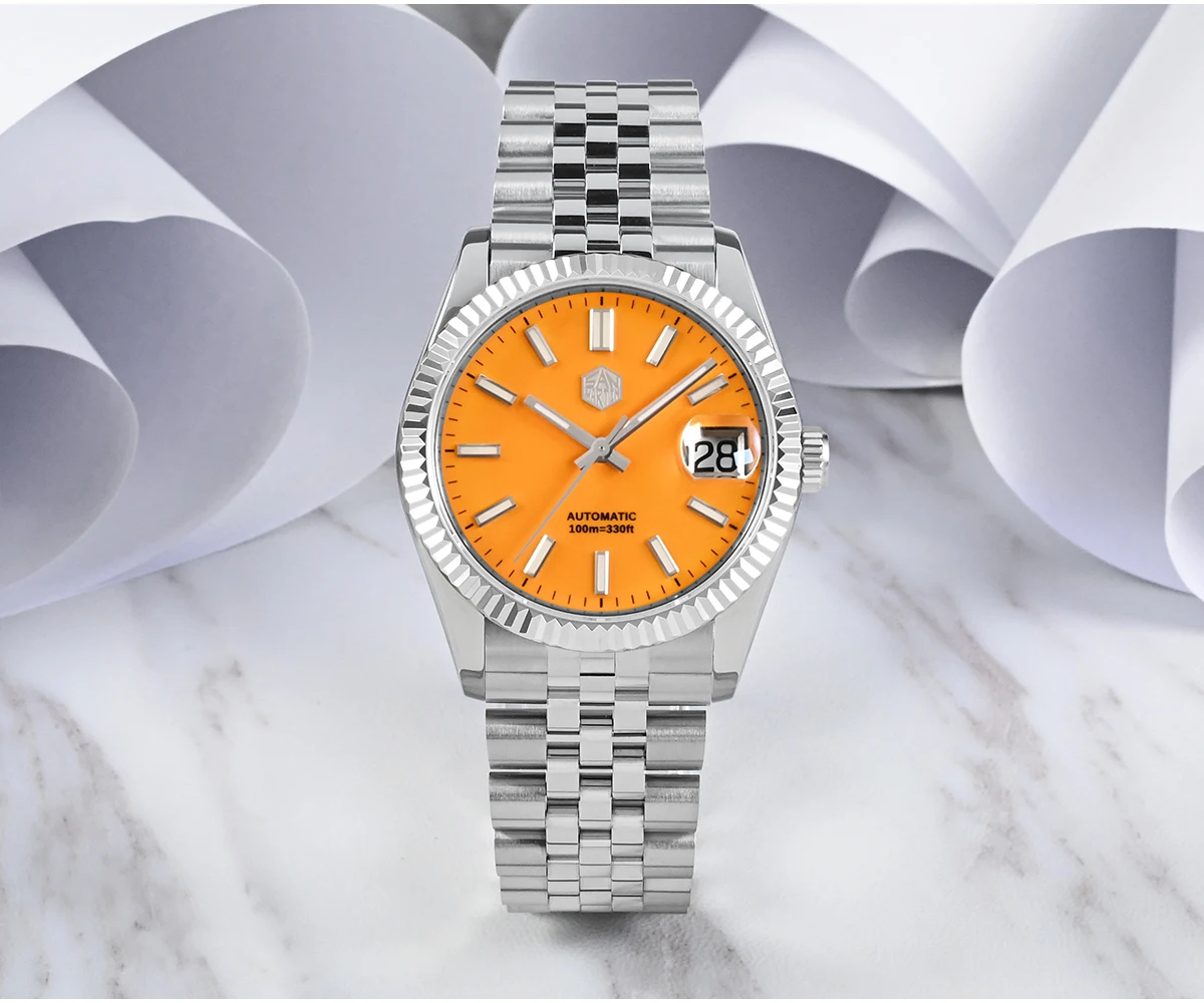 San Martin 36,5mm Männer Kleid Uhr Top Marke Luxus Automatische Mechanische Mode Paare Uhren Saphir Wasserdicht 100m BGW9 – Detail 9