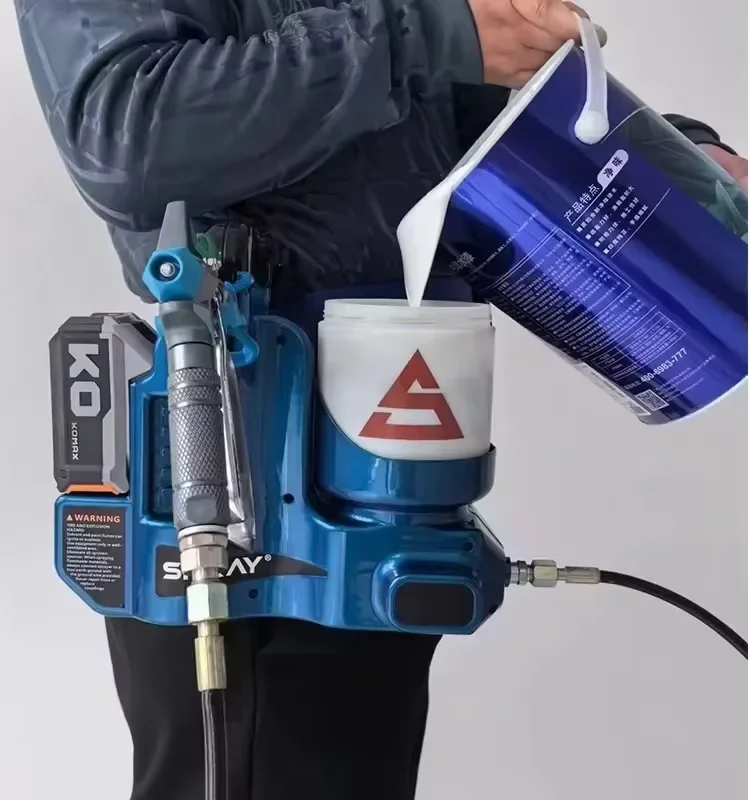 Elektryczny pistolet do malowania bezpowietrznego 500W 1.2L 2.8KG 2200PSI, wysokowydajny, przenośny, do malowania wnętrz, z wyjmowanym akumulatorem, zintegrowana konstrukcja, darmowy prezent.