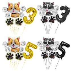 Corgi Husky Helium Balloon Pet Dog Balloon Pet Paw Bone Balloon puppy dog Birthday Party Decoration Let's Pawty Party Decoration
