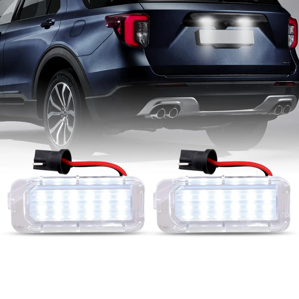 

2PCSLED License Plate Light Tag Lamp Assembly for 2009-18 Ford Explorer Escape Fusion Fiesta Expedition Lincoln MKC Rear Lights