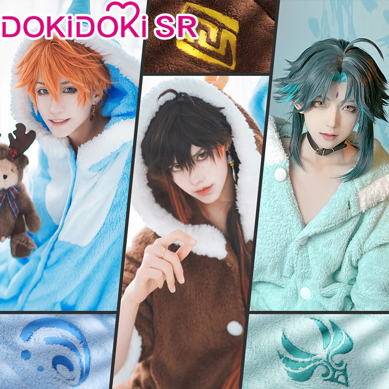 IN STOCK Tartaglia/Childe/Xiao/Zhongli Pajama DokiDoki-SR Game Cosplay Genshin Impact Costume Genshin Impact Pajamas Sleepwear