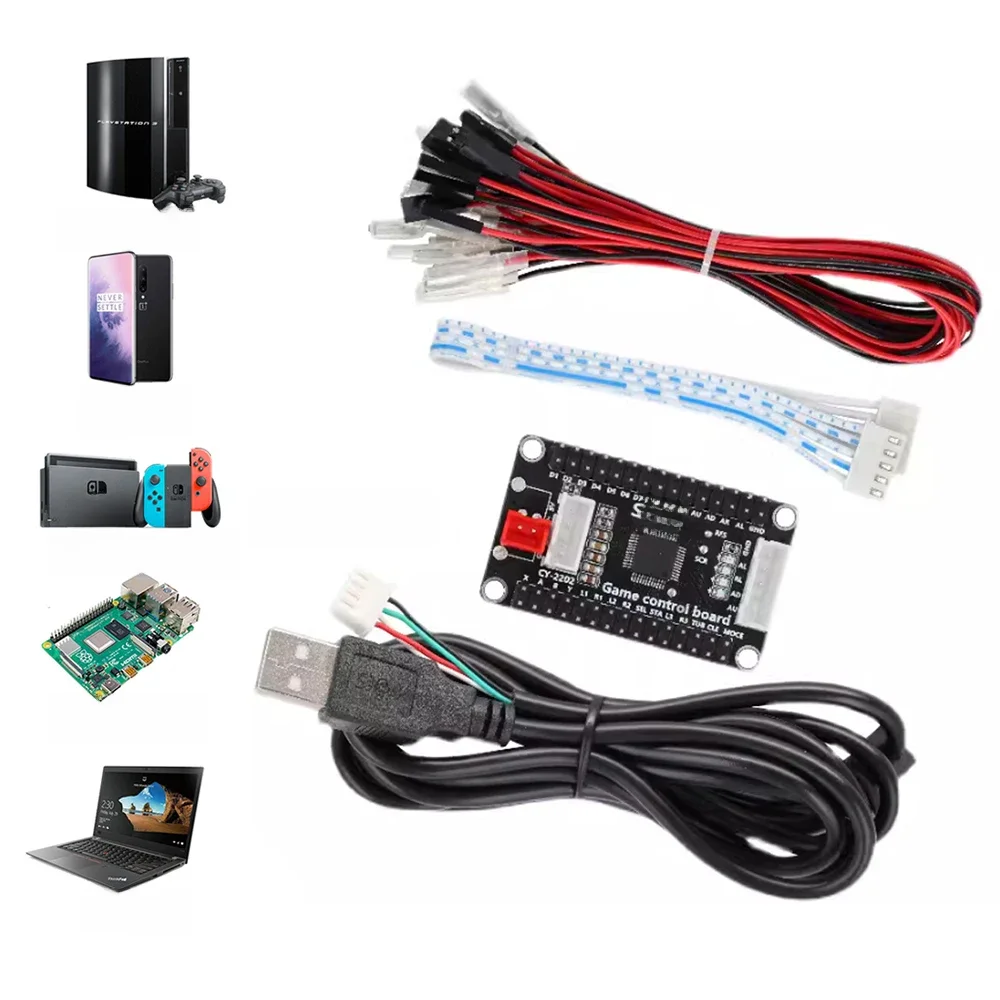 Encodeur USB Arcade à retard zéro, commutateur PS3 Raspberry Pi Nintendo vers Joystick pour contrôleur Hitbox à bouton 5 broches et 2.8MM