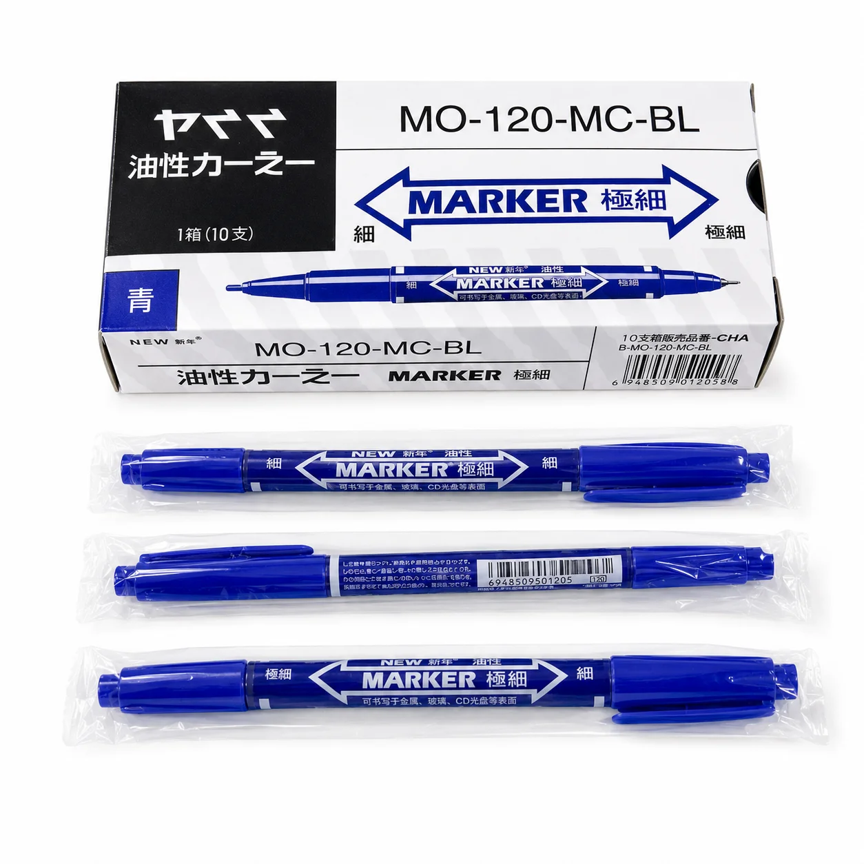 10PCS Double Ended Marker Pens Dual Tip Permanent Markers Fine Broad Tip for Art Drawing Writing Coloring