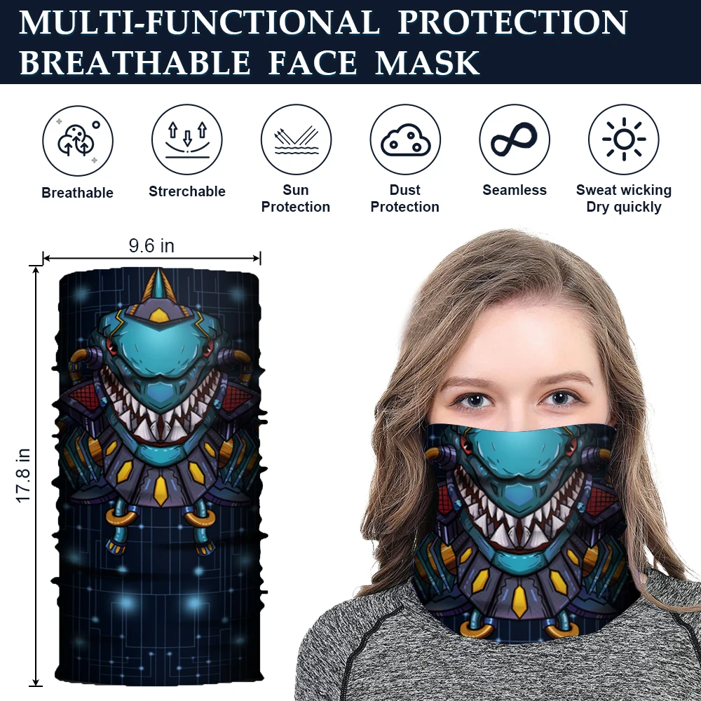 6 Pack Unisex Neck Gaiter Face Cover Scarf, Head Wraps for Women Men Sun & Wind-proof Balaclava for Skiing Cycling Hiking