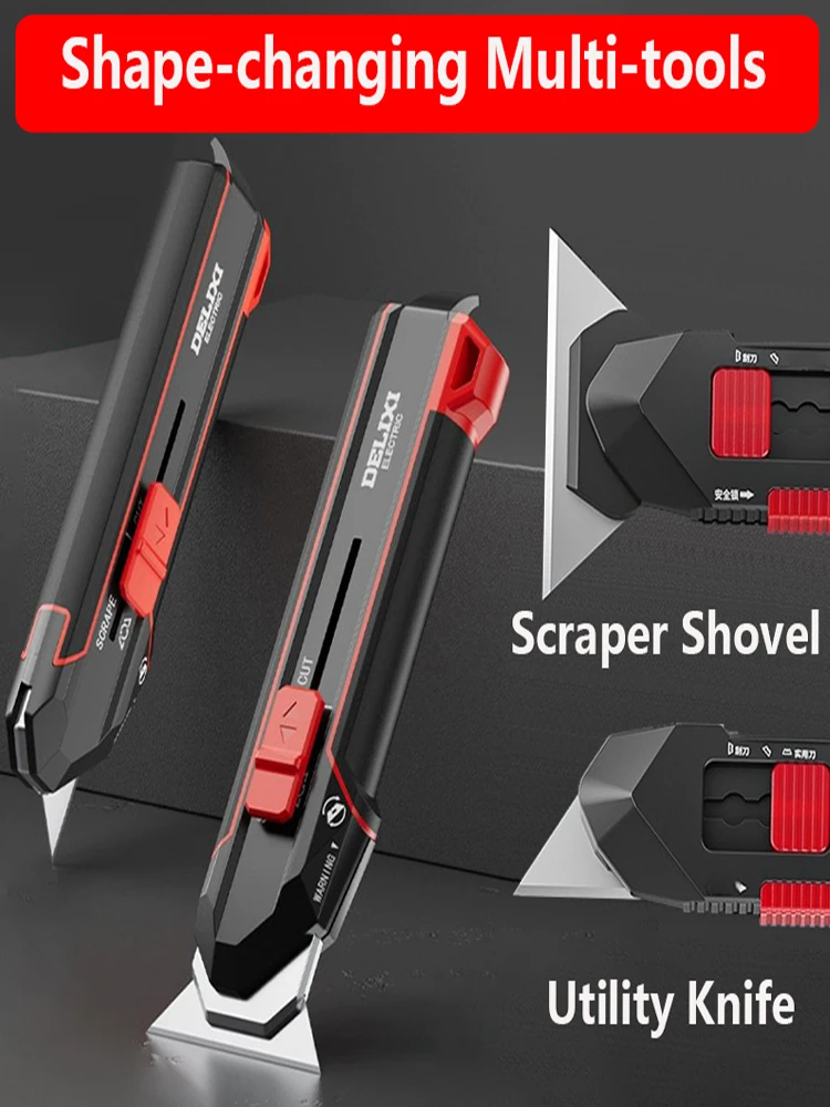 مجرفة مكشطة سكين المرافق 2 في 1 قبضة ممتصة للصدمات غير قابلة للانزلاق قفل آمن مزدوج تكنولوجيا سوداء مساعد القطع/التنظيف #1