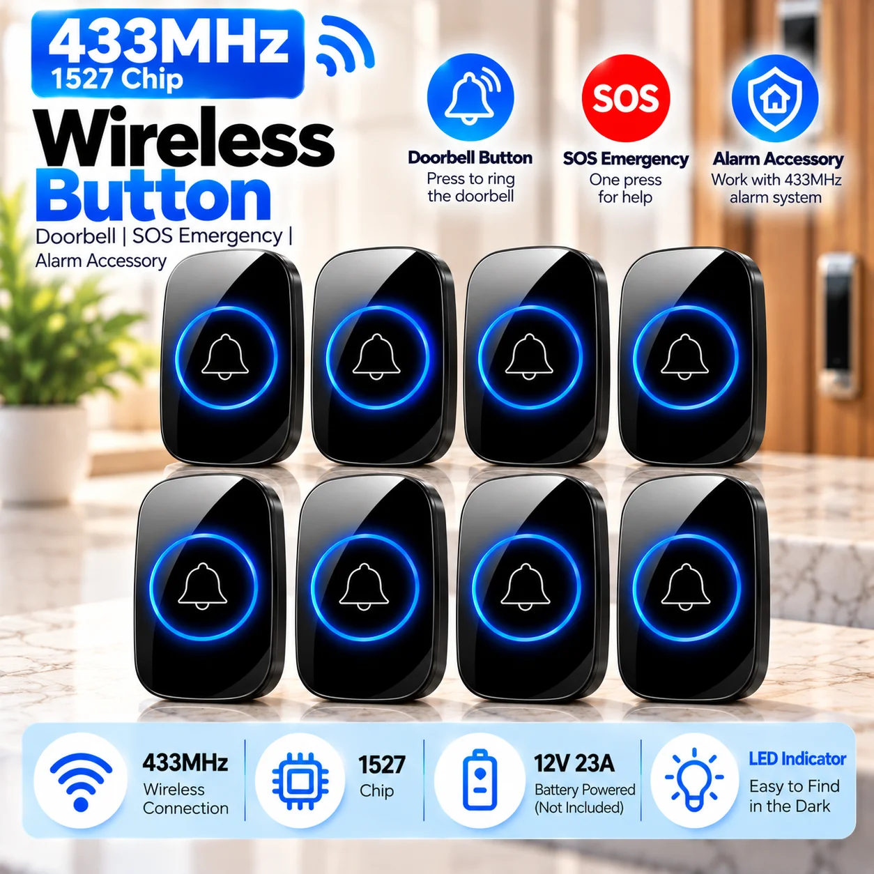 RF433MHz SOS Panic Button transmitter For Home Alarm System Emergency Button, Elderly Alarm,Old People Senior Call