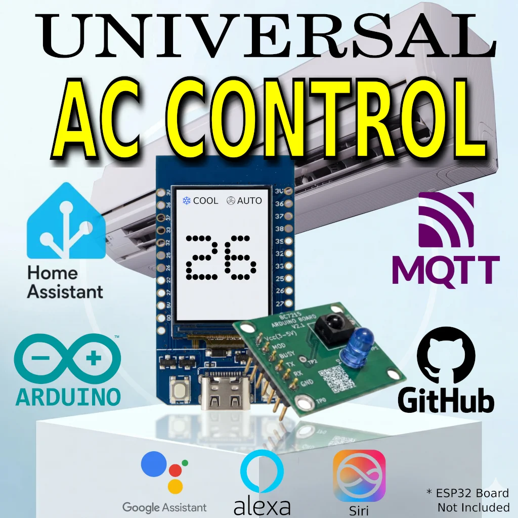 BC7215 / BC7215A Evrensel AC(Aircon) Kontrol Kartı / IR Blaster / Dekoder IR Tx/Rx Kartı, ESP32, ESP8266, STM32 için