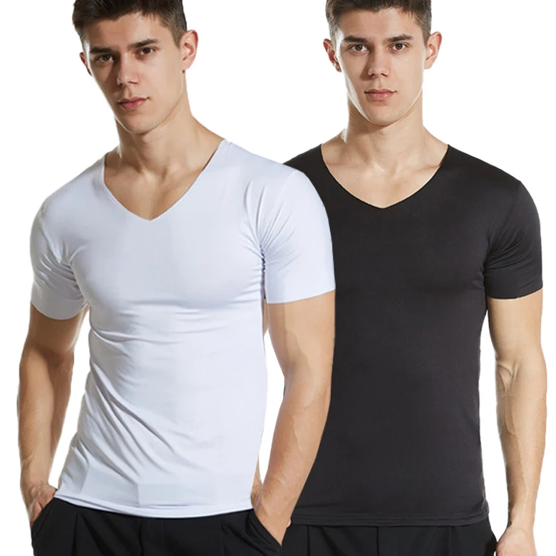 2XL ~ 5XL Men's Cold Cooled Cooling Half-sleeved T-Shirt Spring Summer Big Size Slim-fit Muge Men's Half-sleeved Tties