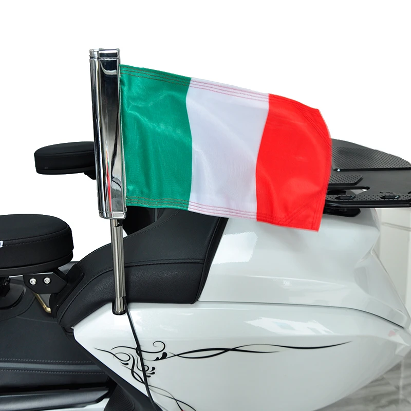 Gold wing GL1800 motorcycle accesorios For Honda Italy Flag Decoration LED Passenger moto Luggage Flag Set Flagpole-PANICAL